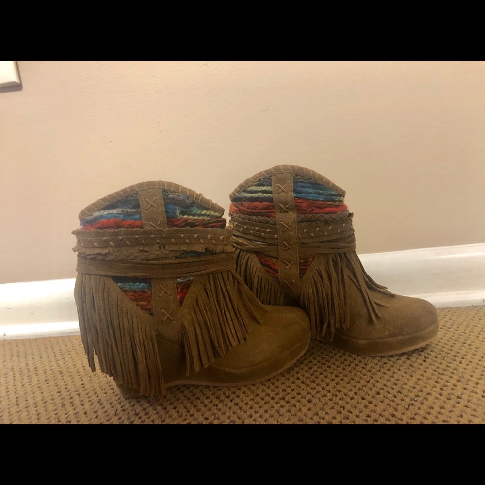 Barley worn naughty monkey wedges